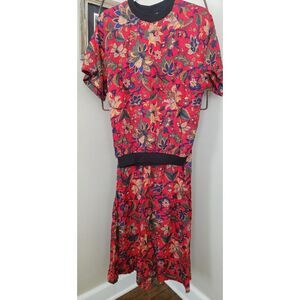 Vtg Booth Bay Skirt Two‎ Piece Set Blouse Midi Skirt s/m